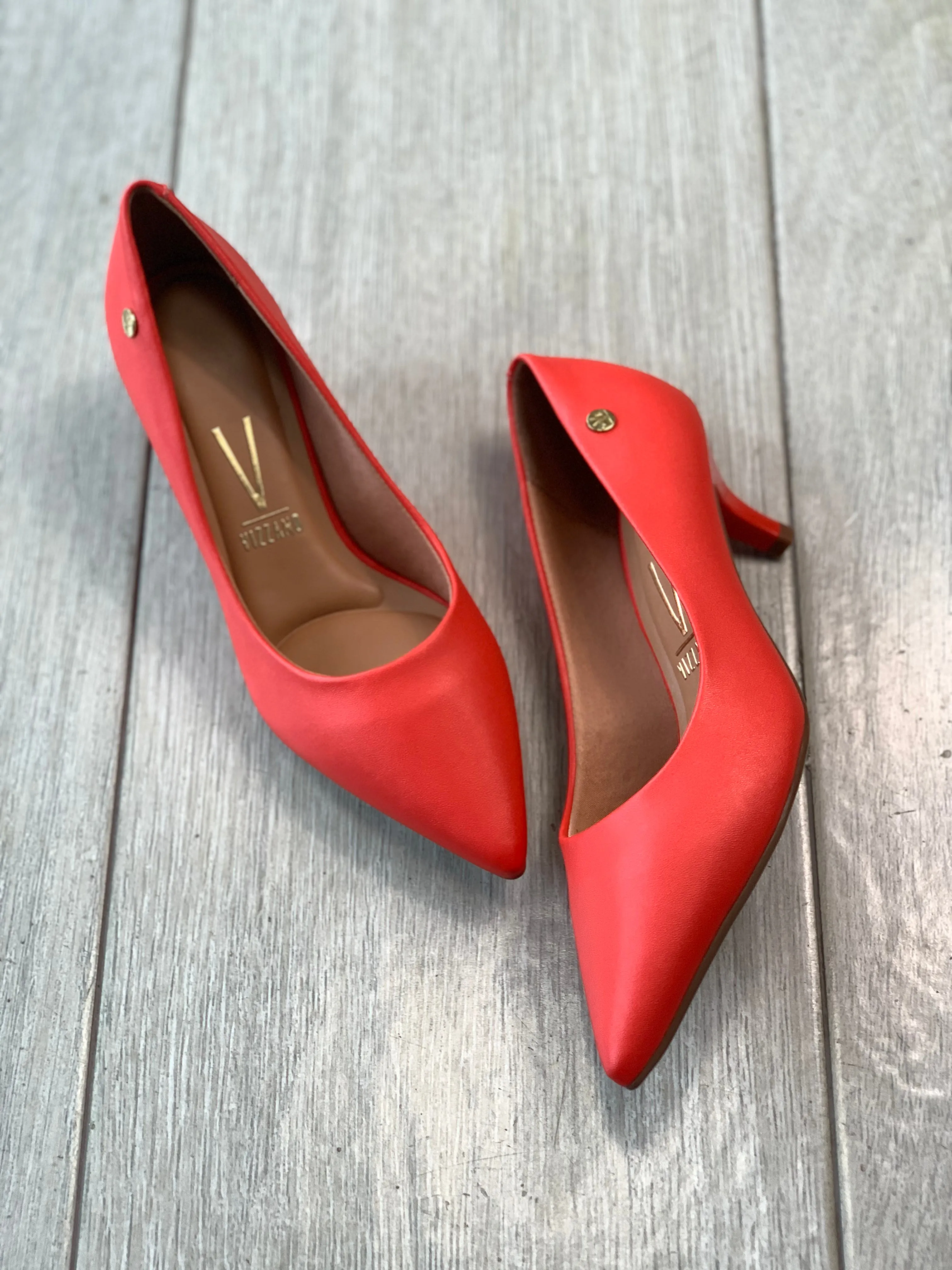 Vizzano 1” Red Orange Classic Kitten Heel