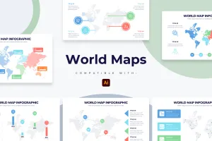 World Maps Illustrator Infographic Template