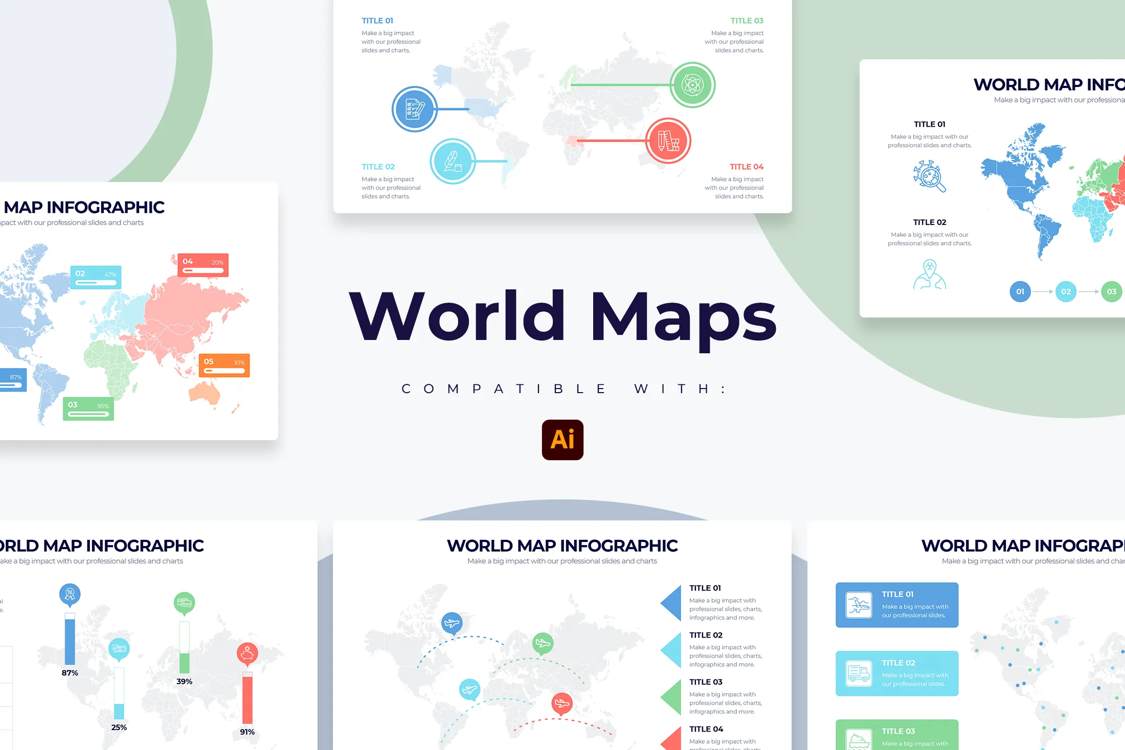 World Maps Illustrator Infographic Template